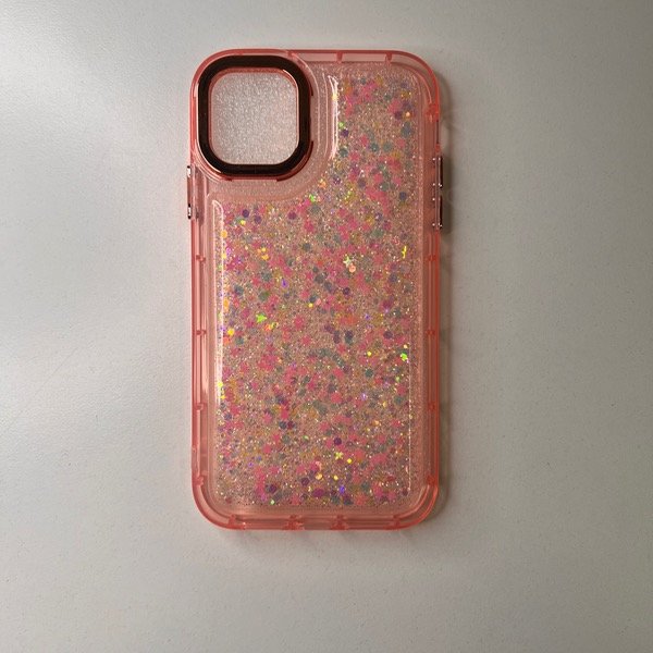 Producto - Funda reforzada con brillos - iPhone 11 rosa