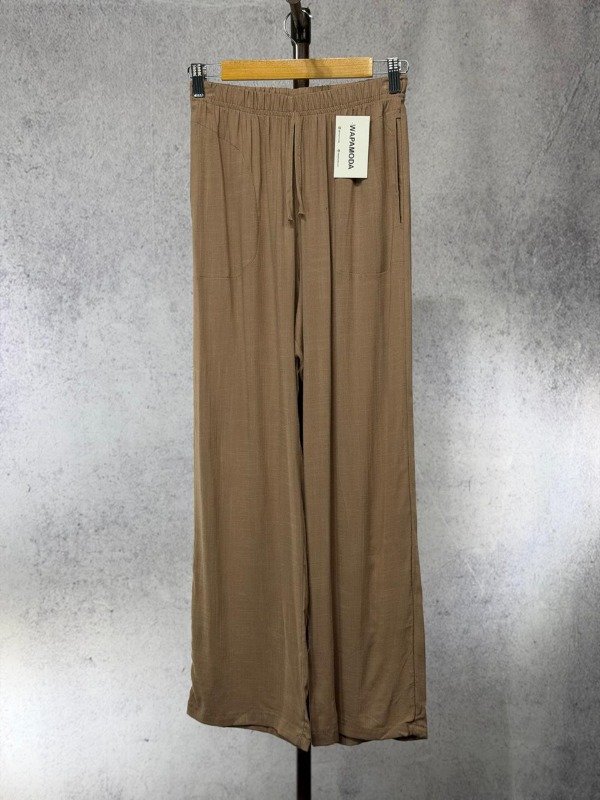 Producto - PANTALON PALAZO BEIGE MITO  LINO ELASTIZADO - 0