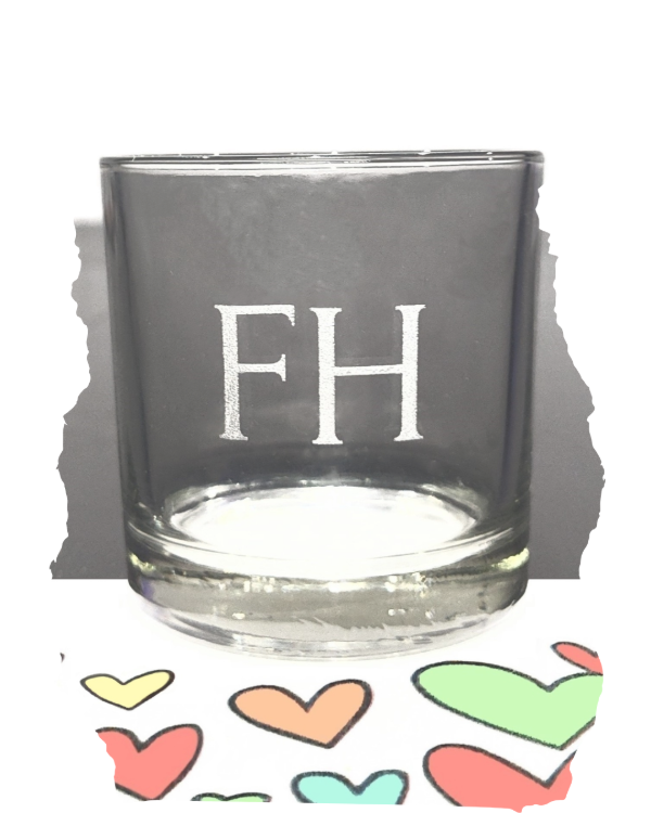 Producto - Vaso de whisky con iniciales - Vaso nacional