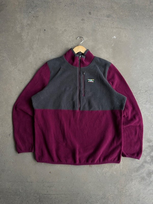 Producto - 1/2 ZIP POLAR L.L. BEAN MORADO Y GRIS (XL)