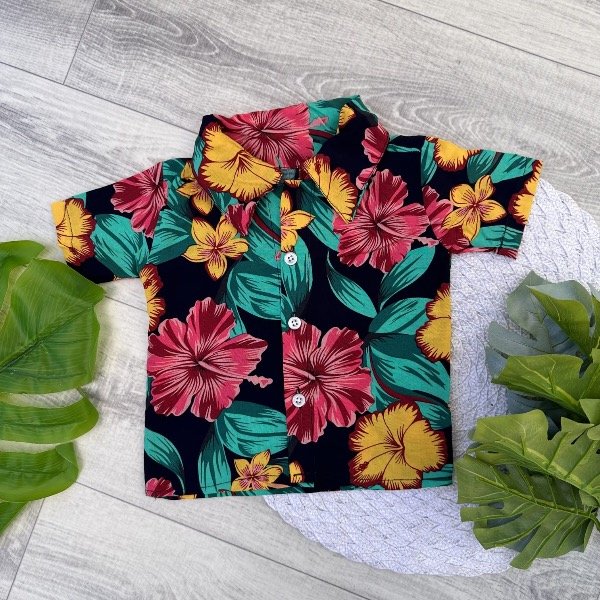 Producto - CAMISA HAWAIANA NEGRA COLORIDA