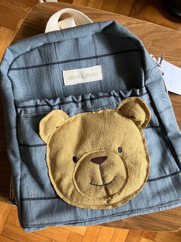 Producto - Mochila oso clásica Cuadros AZUL