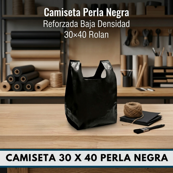 Producto - Camiseta 30 x 40 PERLA NEGRA - BAJA DENSIDAD