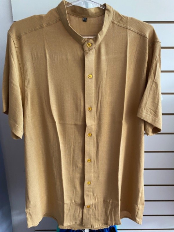 Producto - Camisa Lino Mostaza Talle 2XL