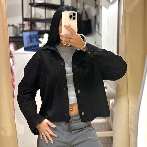 Producto - CHAQUETA GAMUZA NEGRO