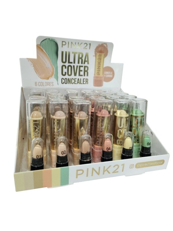 Producto - Corrector de ojeras en barra ultra cover concealer x1 Pink 21 - 0