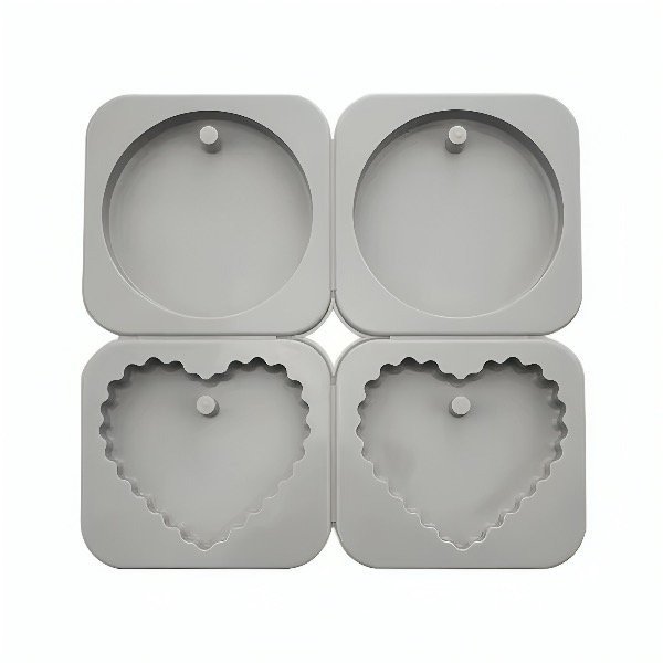 Producto - Molde Silicona Tablitas Aromáticas Corazones y Circulos x4 P/ Velas