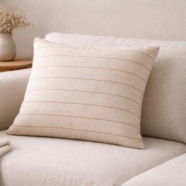 Producto - FUNDA RAYAS AVELLANA 50X50