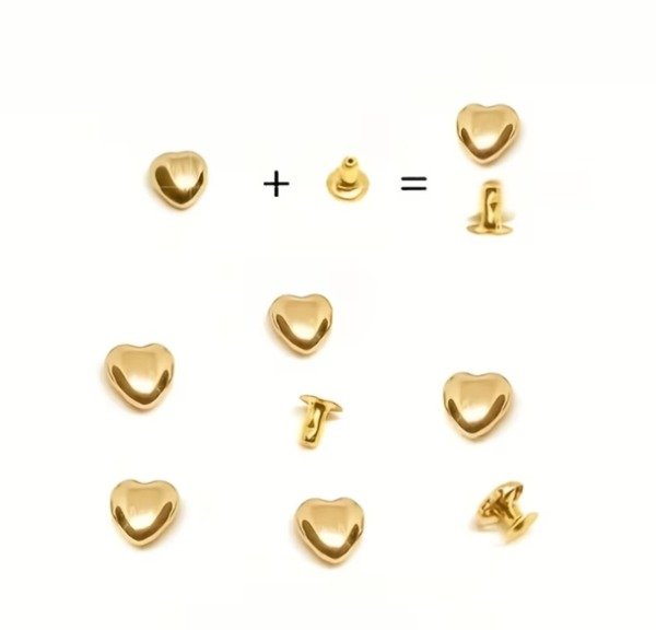 Producto - Cierres corazón oro tipo remache - 1