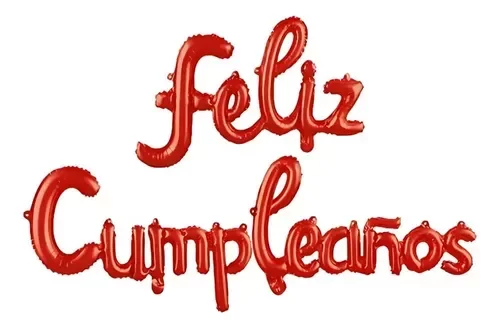 Producto - Feliz cumpleaños cursiva ROJO