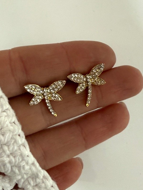 Producto - AD444 Aros libélula con strass