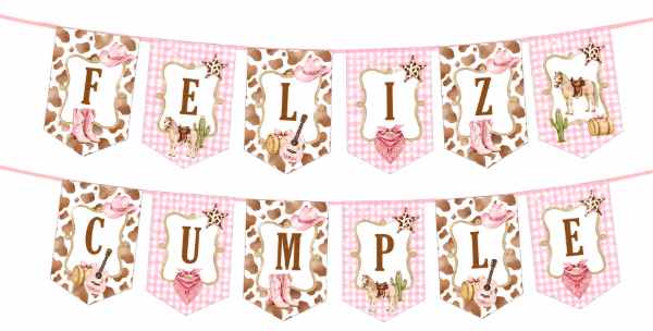 Producto - Banderin "Feliz Cumple" Caballito Chic