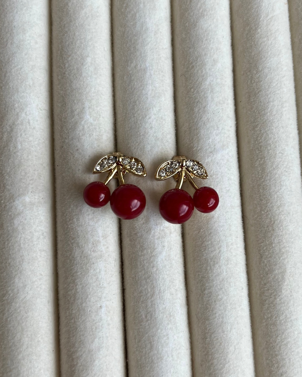 Producto - Aros pasantes cereza de acero dorado
