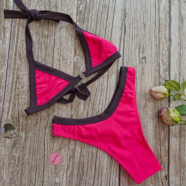 Producto - Bikini combinada fucsia con lila - talle 100
