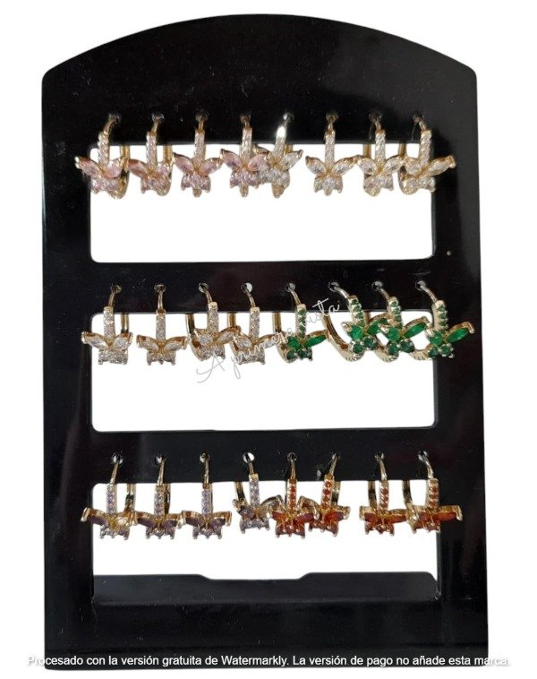 Producto - Aros mariposas dorados c/par