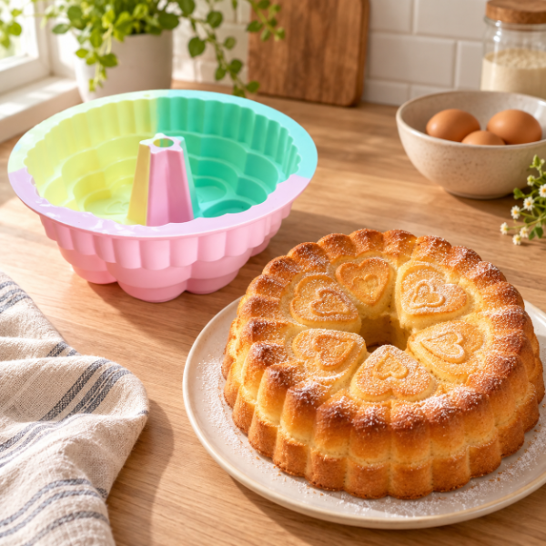 Producto - MOLDE DE SILICONA SAVARIN FORMA DE CORAZONES APTO HORNO MICROONDAS AIRFRIER - 0