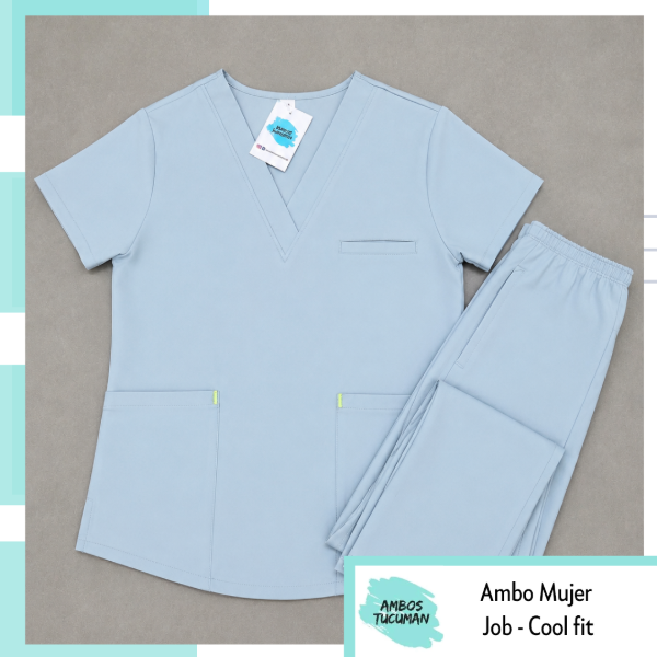 Producto - Ambo Job Celeste Liso