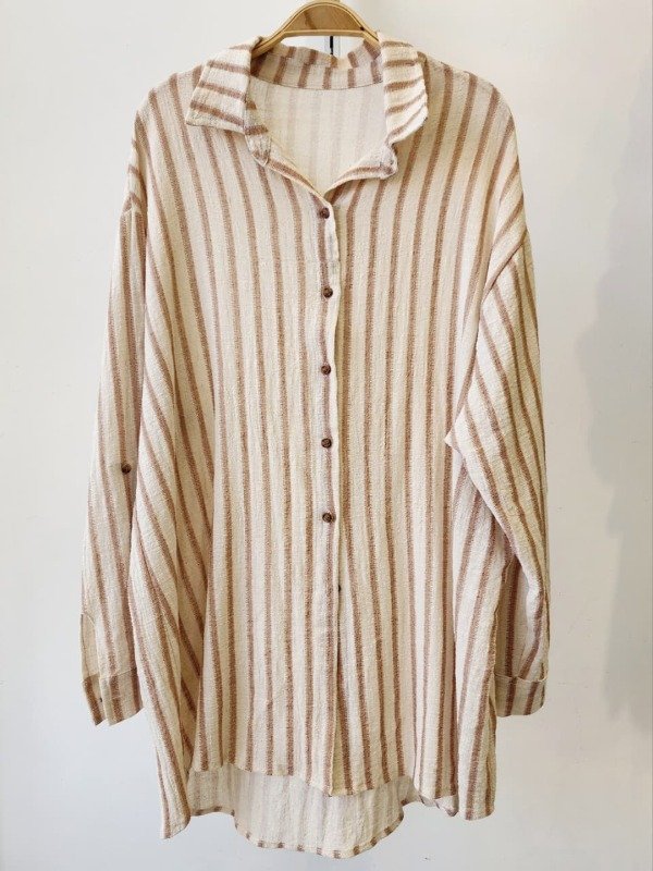 Producto - Camisa Larga Lino Rayado "Wonderful" (Art. 5854)