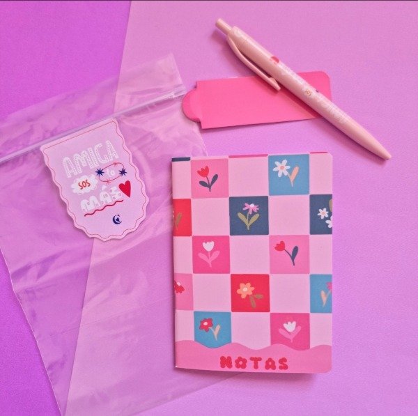 Producto - Set de ziploc + libreta a6 + lapicera + marcapaginas imantado