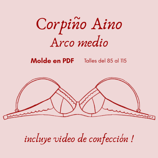 Producto - Molde PDF - Corpiño Aino - Arco medio - con video de confección exclusivo