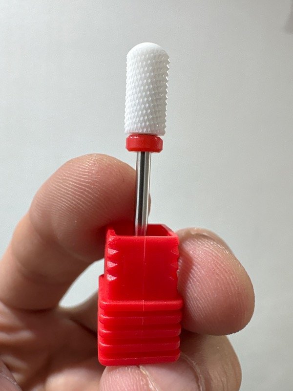 Producto - Fresa ceramica barril punta redondeada roja