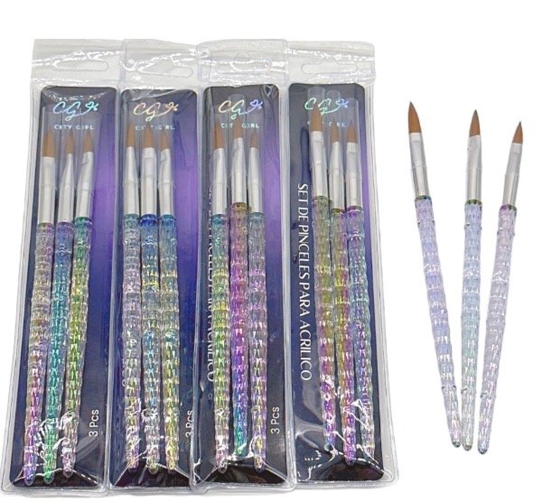 Producto - Set de 3 Pinceles Acrílico City Girl