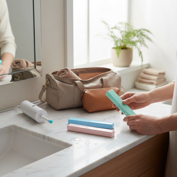 Producto - SET DE 3 ESTUCHES PORTA CEPILLOS DE DIENTES CON RESPIRADOR COLORES SURTIDOS