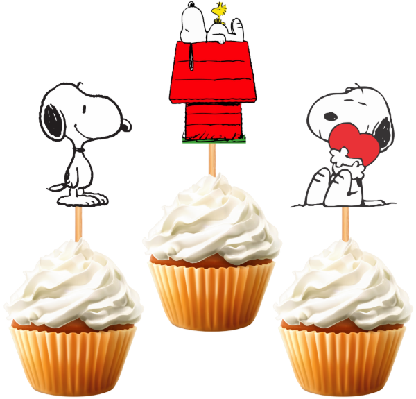 Producto - TOPPER CUPCAKE SNOOPY FORMA X 10