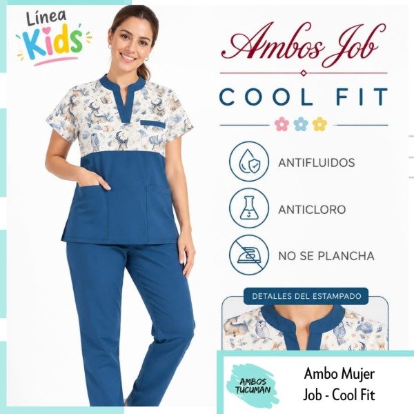 Producto - Ambo Job Petróleo Detalles Animalitos ( Cool Fit )