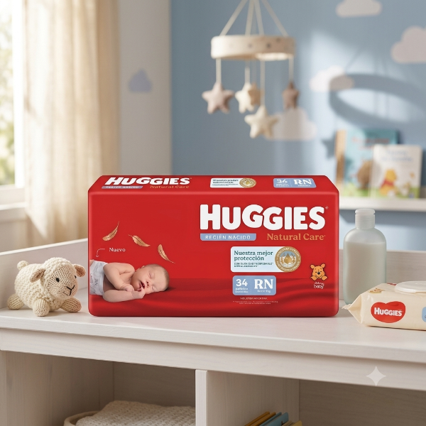 Producto - Huggies Natural Care RN 34 unid (rojo)
