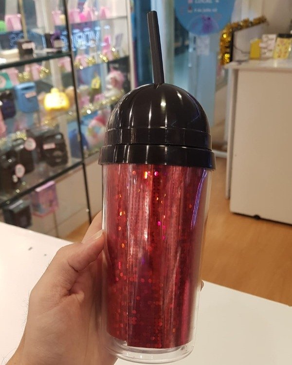 Producto - Vaso de Plástico Reforzado con sorbete y Brillos