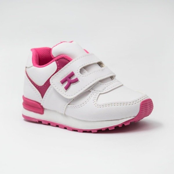 Producto - Zapatilla Urbana Klivers Blanca y Rosa con abrojo