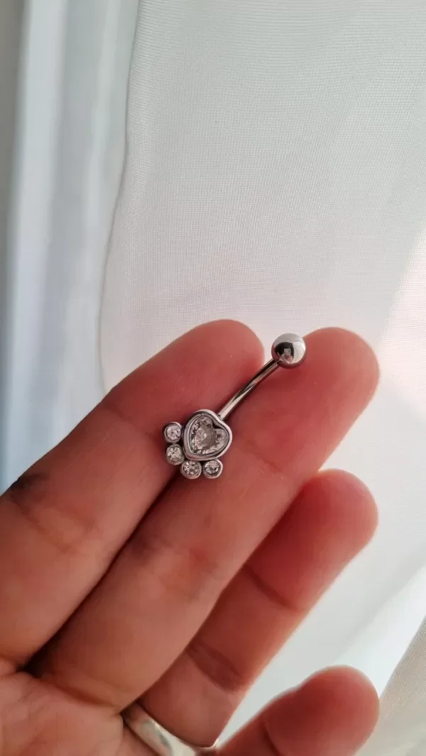 Producto - Piercing huellita con strass blanco ombligo