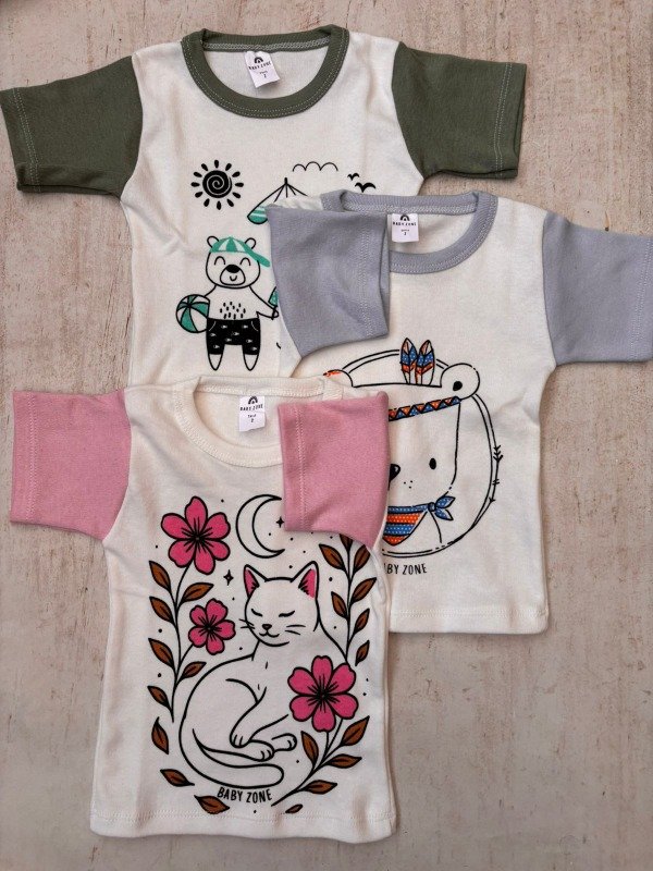 Producto - Remera algodón estampada 18/36M precio x4 U