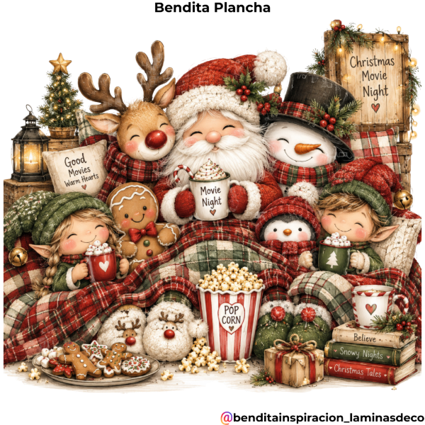 Producto - Bendita Plancha 023 Navidad Tradicional Movie night