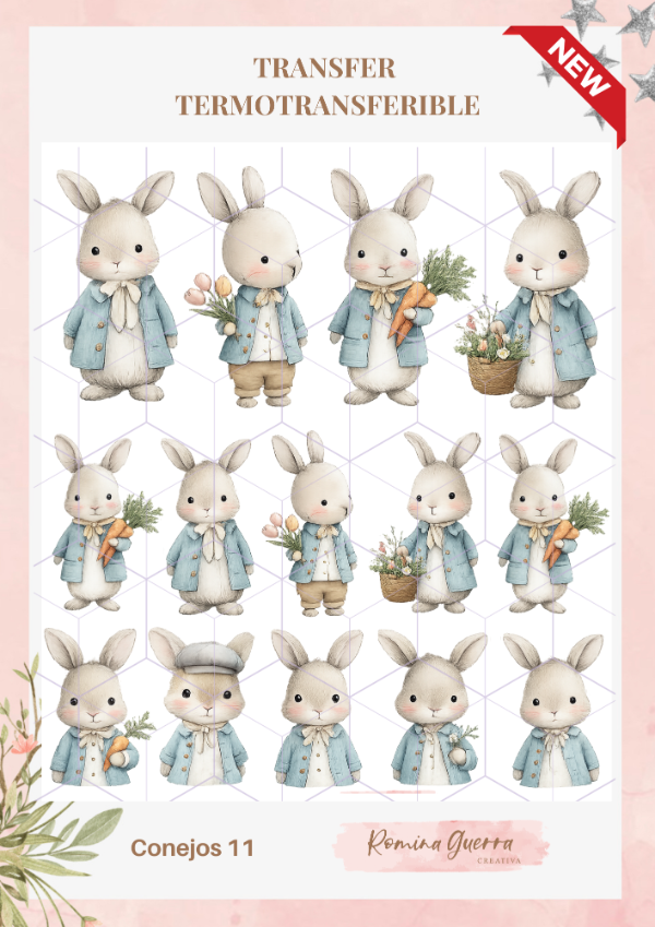 Producto - Transfer termotransferible - Conejos 11