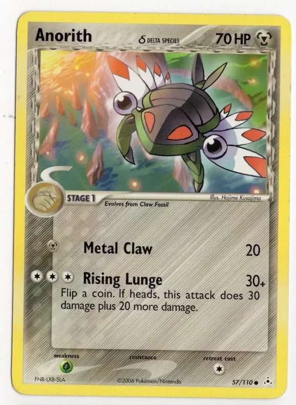 Producto - Anorith 57/110 Delta Species Holon Phantoms Pokemon Card