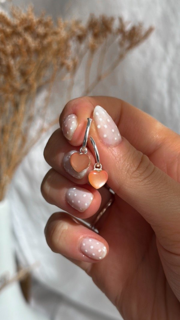 Producto - Argollitas corazón Naranja 12mm (par)