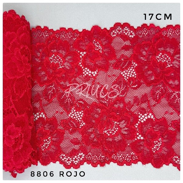 Producto - 8806 Puntilla Elastizada 17cm Rojo