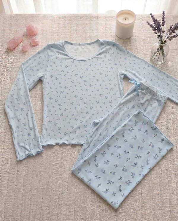 Producto - Pijama morley celeste estampado 7106D
