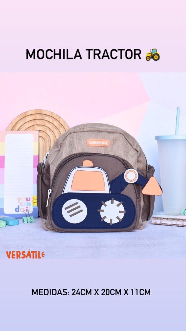Producto - Mochila bebe tractor beige