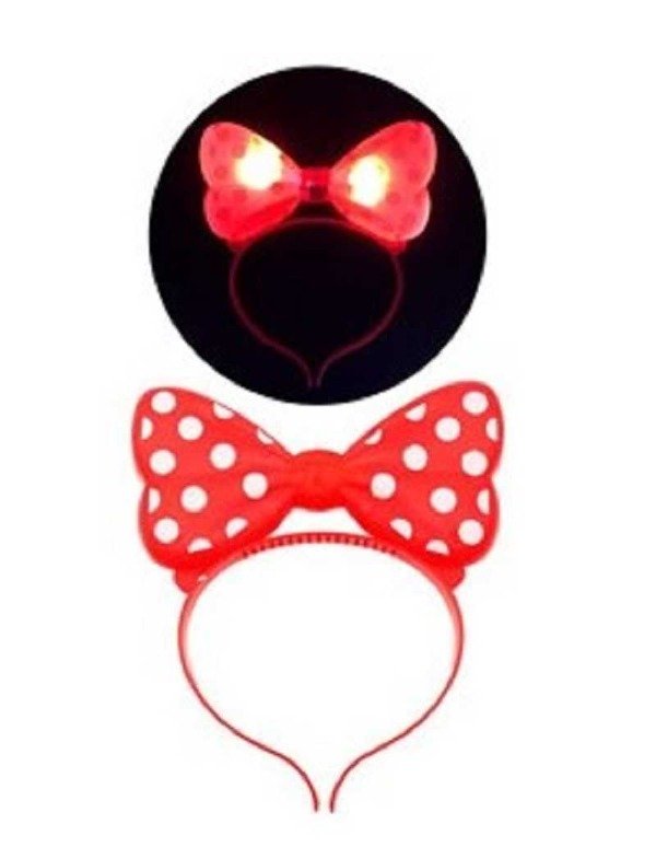 Producto - VINCHA RIGIDA LUMINOSA  MOÑO ROJO