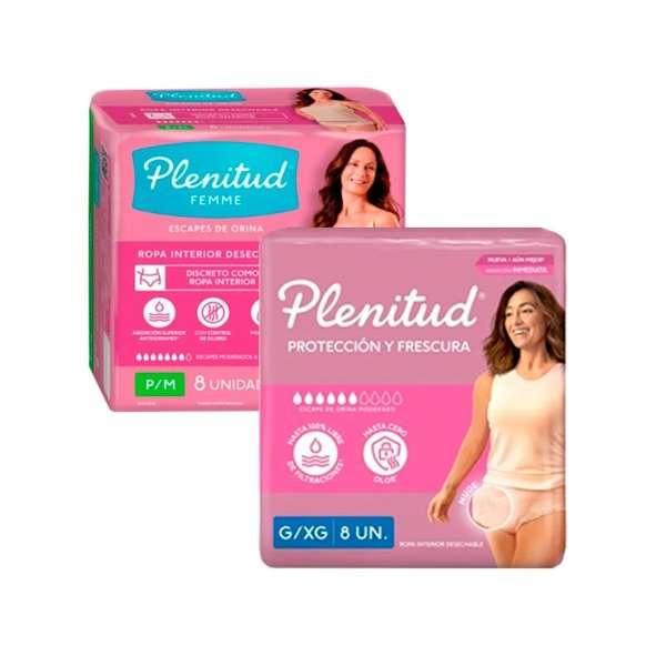 Producto - Ropa interior descartable Plenitud Femme P/M, G/XG x 8u