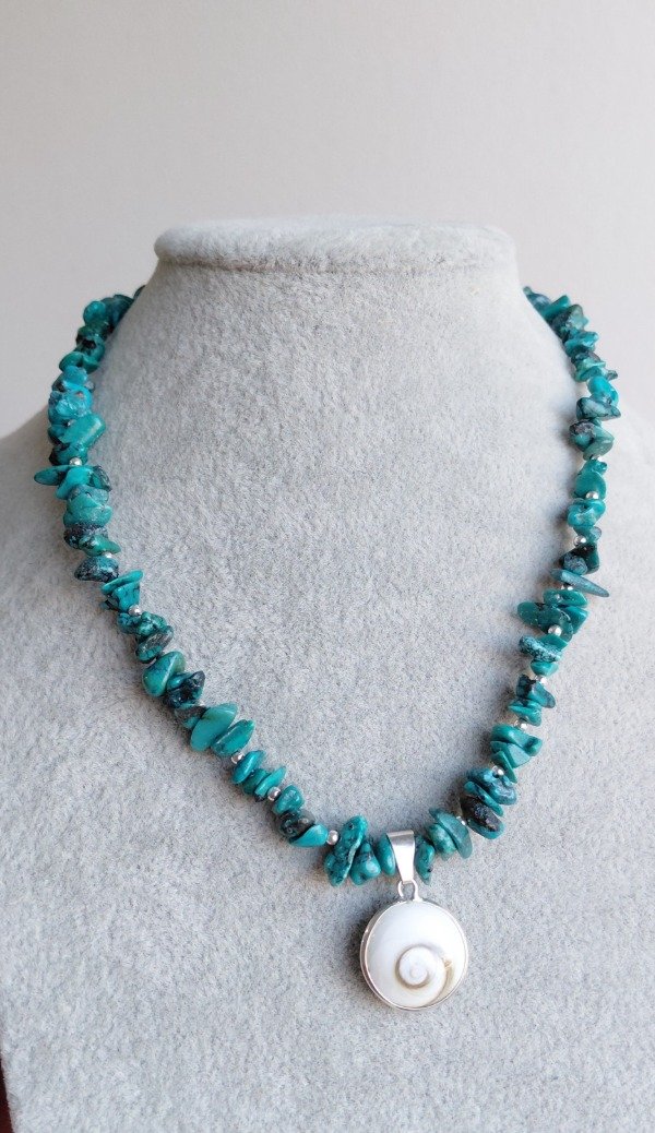 Producto - Collar de Plata 35cm mas 2,5cm de alargue con escallas y dije - 1