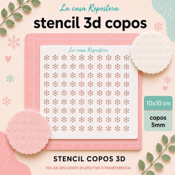 Producto - STENCIL COPOS 3D 10cm x 10cm