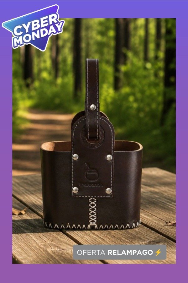 Producto - CANASTA MATERA CUERO PORTA TERMO REFORZADA PREMIUM - MARRON - 0