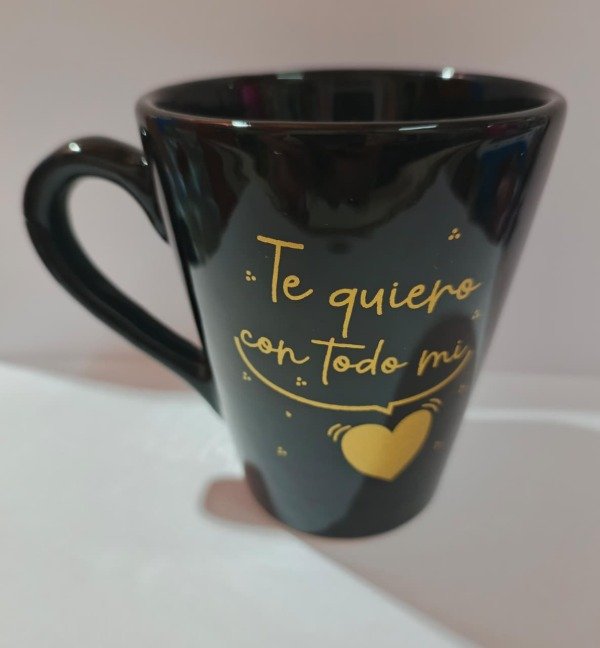 Producto - Taza negra te quiero con todo mi corazon