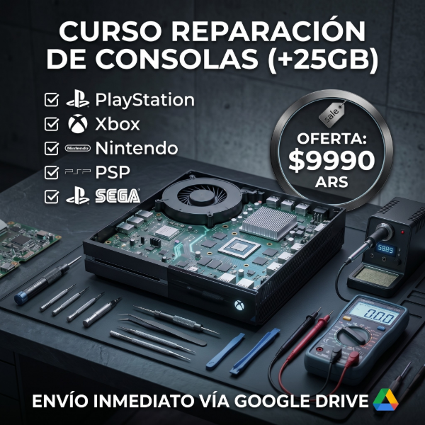 Producto - N12: +8 CURSOS REPARACION DE CONSOLAS (+25gb de VIDEOS y PDFs)!