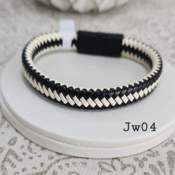 Producto - Pulsera trenza blanco y negro