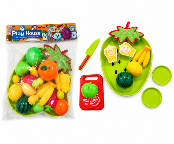 Producto - Set Frutas Y Verduras Con Abrojo Tabla Cuchillo Bandeja